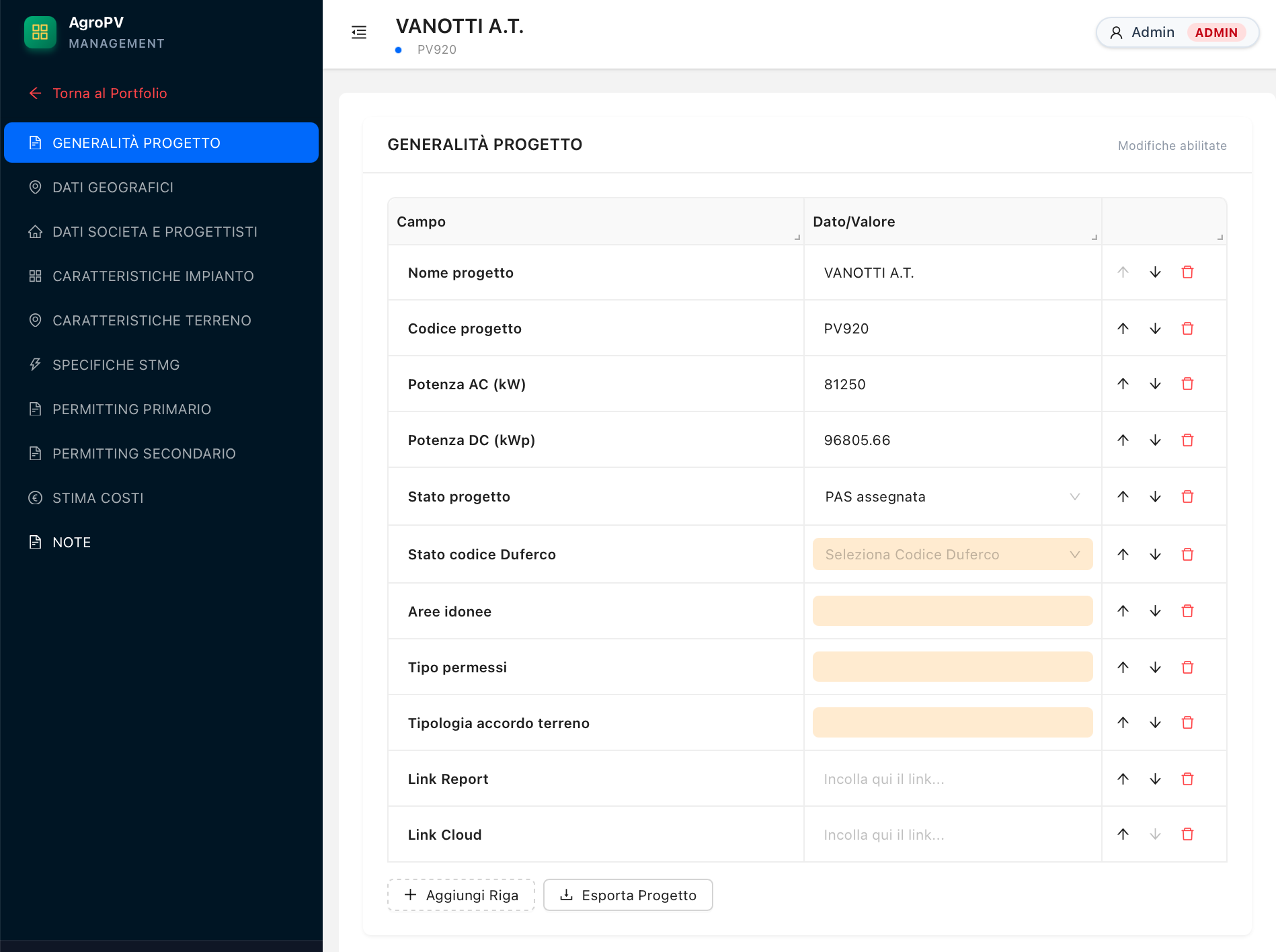 Dashboard AgroPV Manager